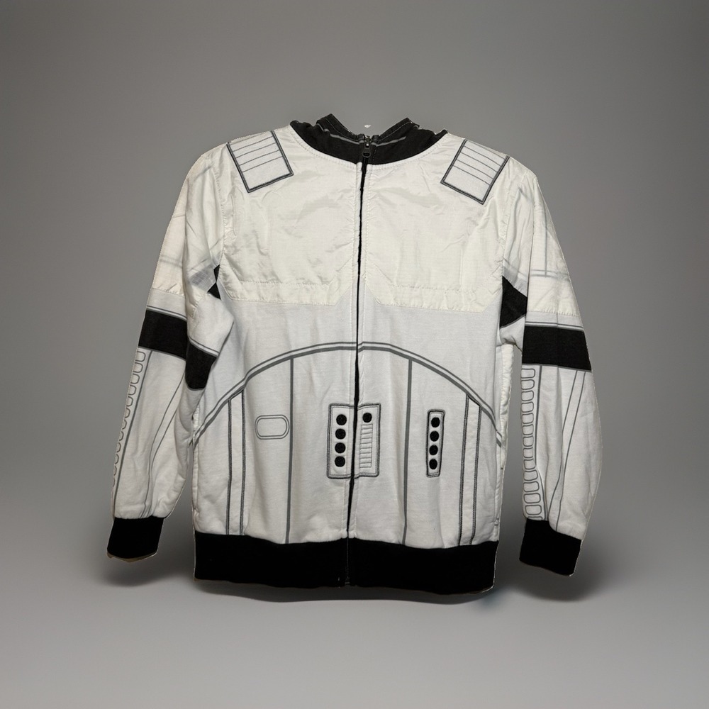 Disney Star Wars Youth Zip Up Storm Trooper Hoodie With Mask Size Large